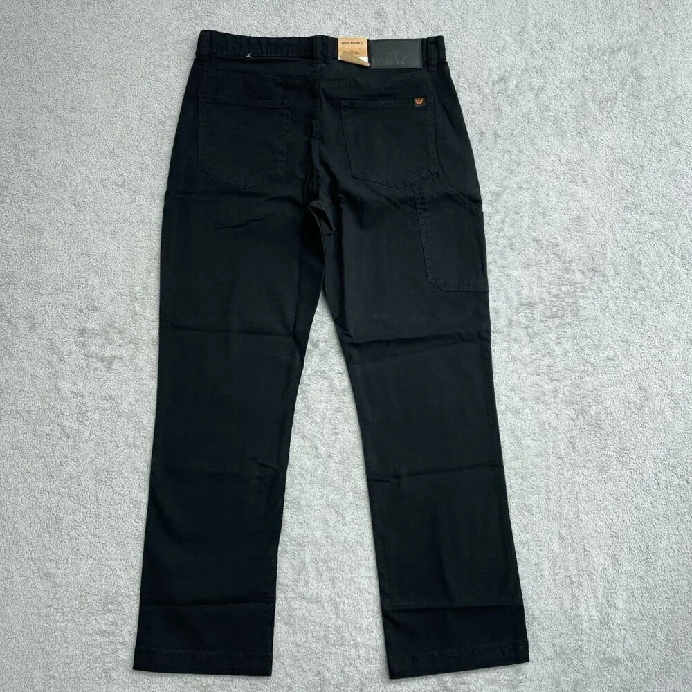 NEW Eddie Bauer Men's 32x30 Black Canvas Utility Pants Stretch Ultra Durable